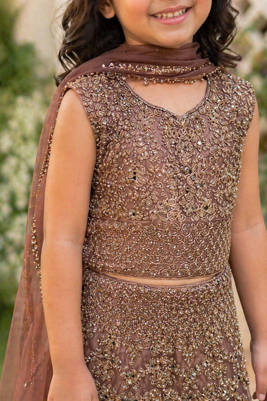 SUNEHRIPARI IN DUSTY PINK 4-9 YRS KMO002C11