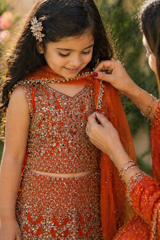 SUNEHRIPARI IN ORANGE 4-9 YRS KMO002C5