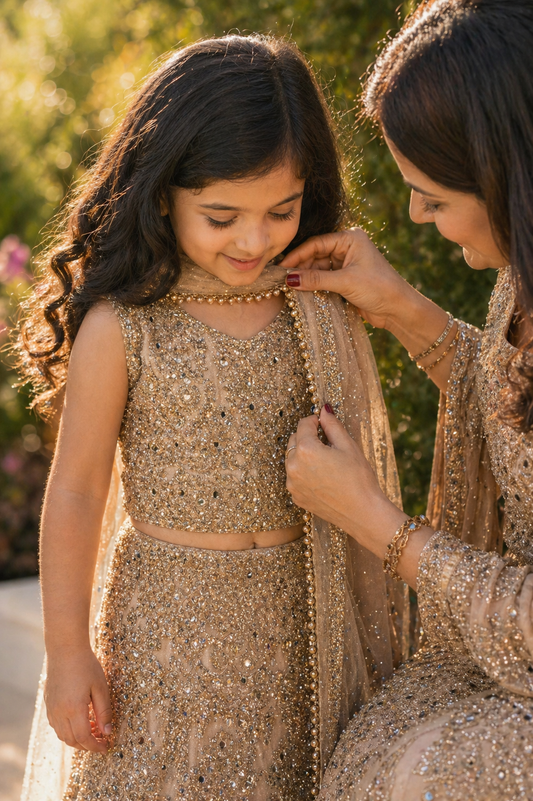 SUNEHRIPARI IN BEIGE 4-9 YRS KMO002C0