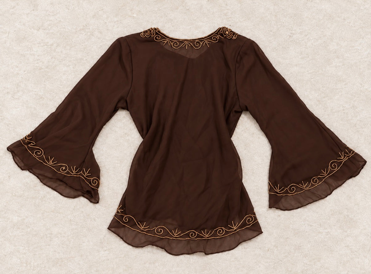 Thrifted y2k top in chocolate brown