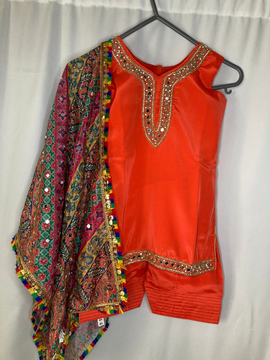 Rangrez in vibrant orange 1-2yrs kbc018c3