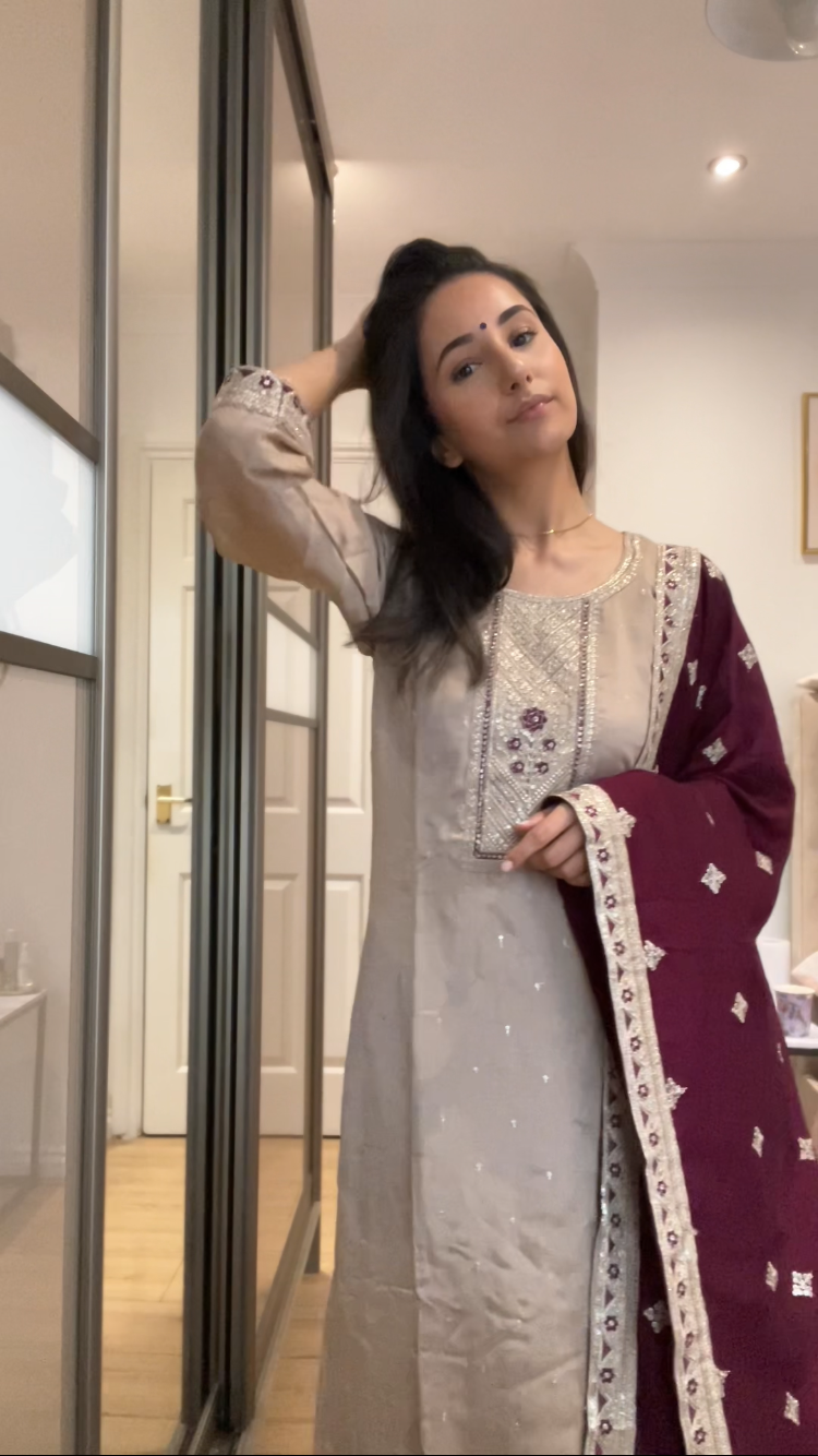 Dorangi with wine dupatta DN015C1