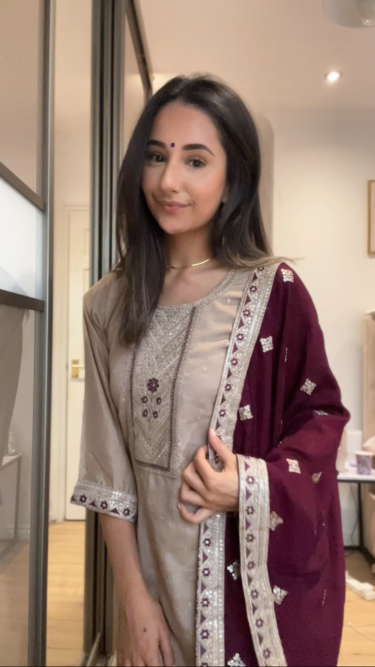 Dorangi with wine dupatta DN015C1