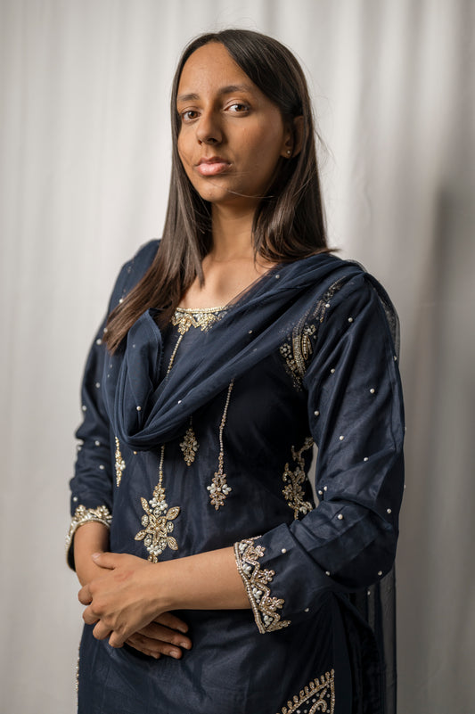 chandsharara in navy blue kme012c13