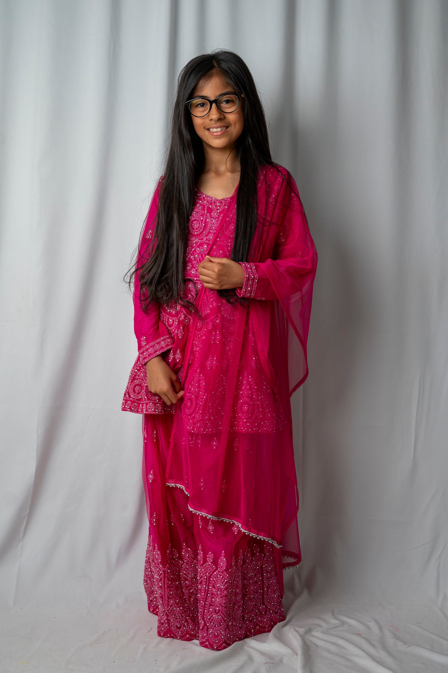DEVANGI IN HOT PINK 3-9YRS KME000C2
