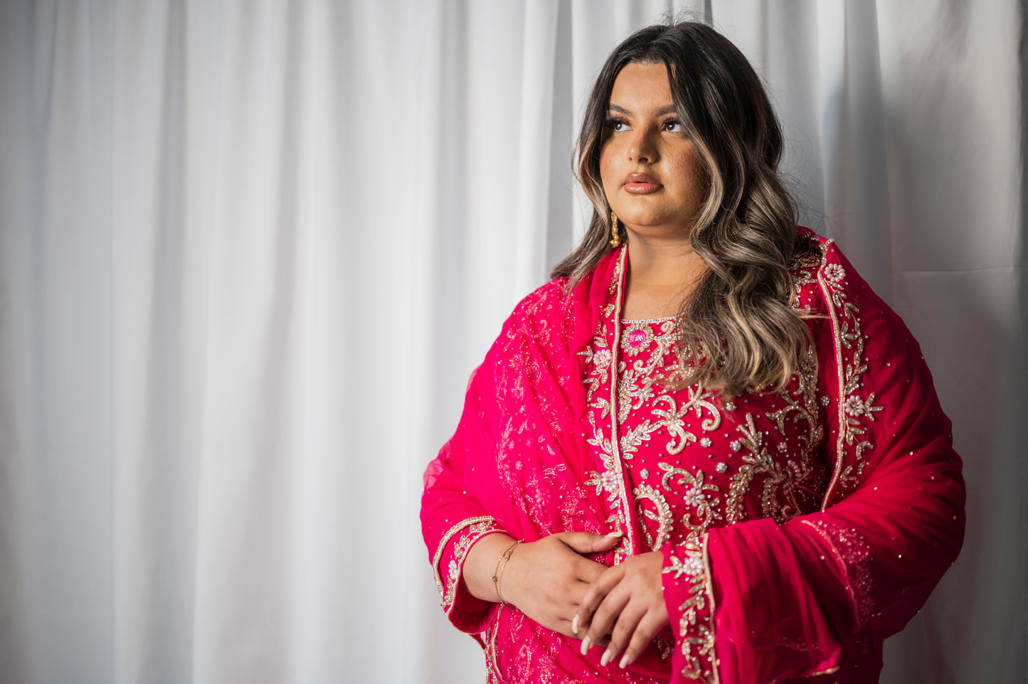 Nazakat in hot pink plus size AD007C2