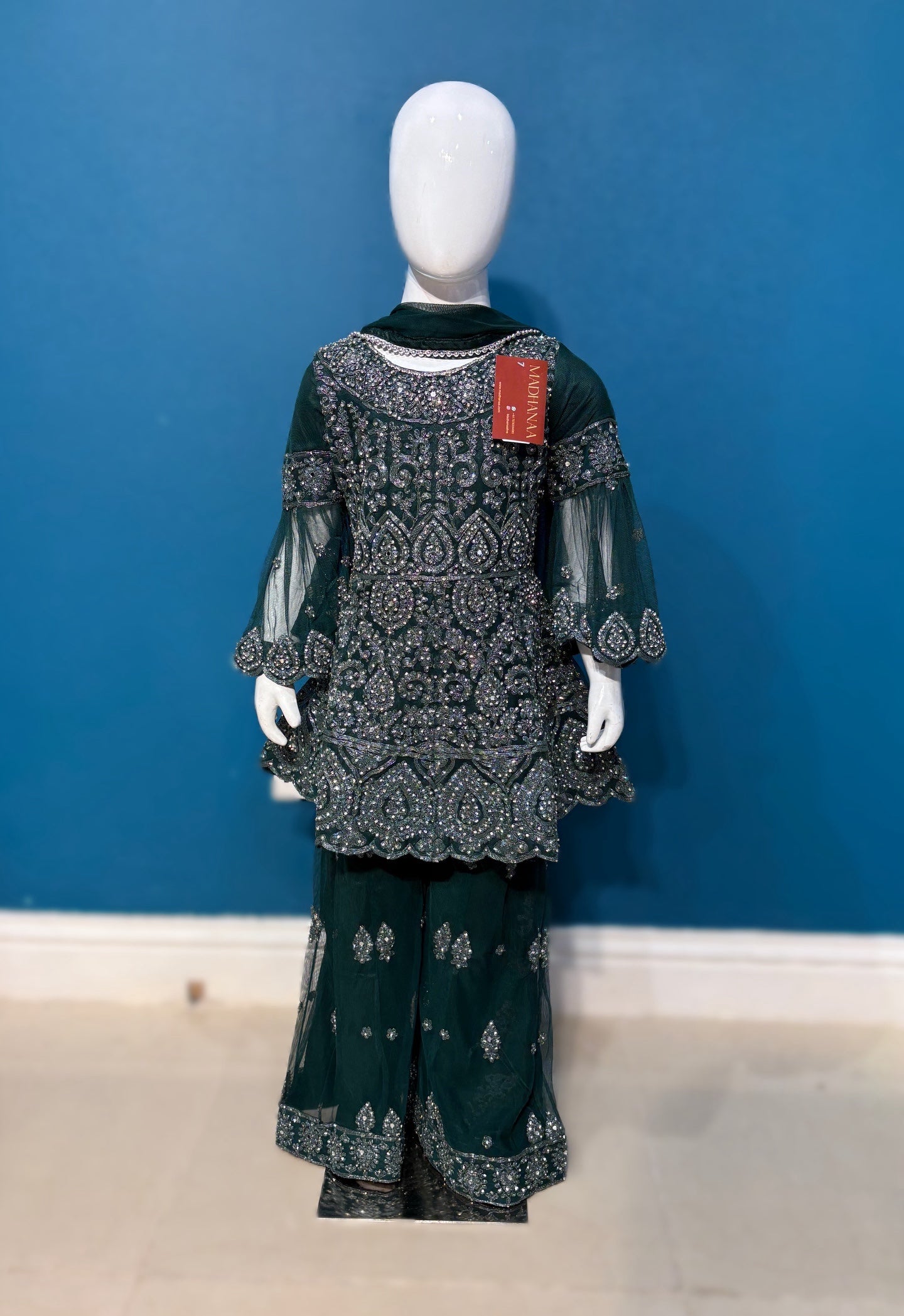 Meher in bottle green 4-9 YRS KMO003C1