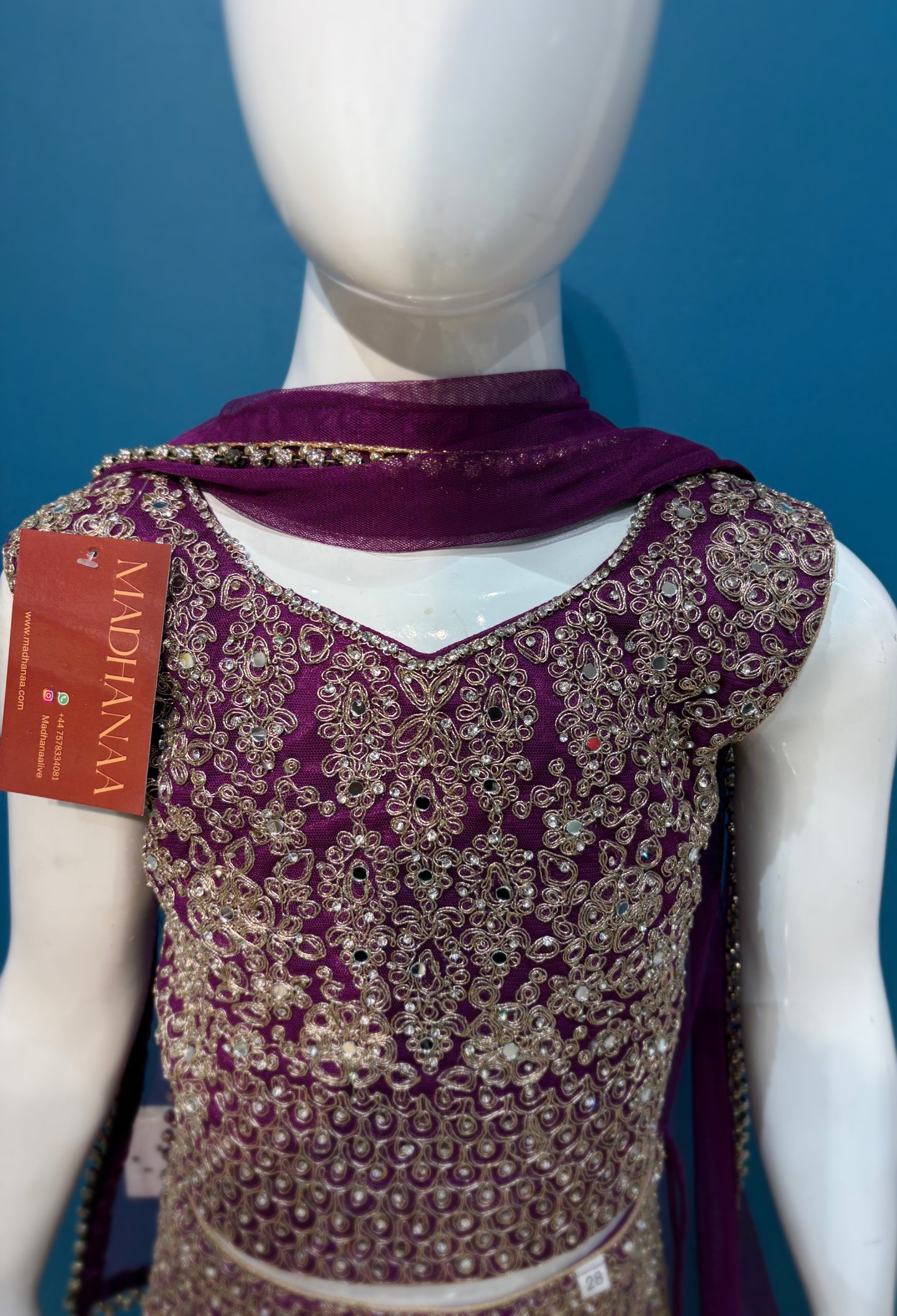 SUNEHARIPARI IN PLUM 4-9 YRS KMO002C9