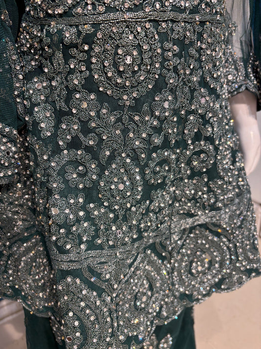 Meher in bottle green 4-9 YRS KMO003C1