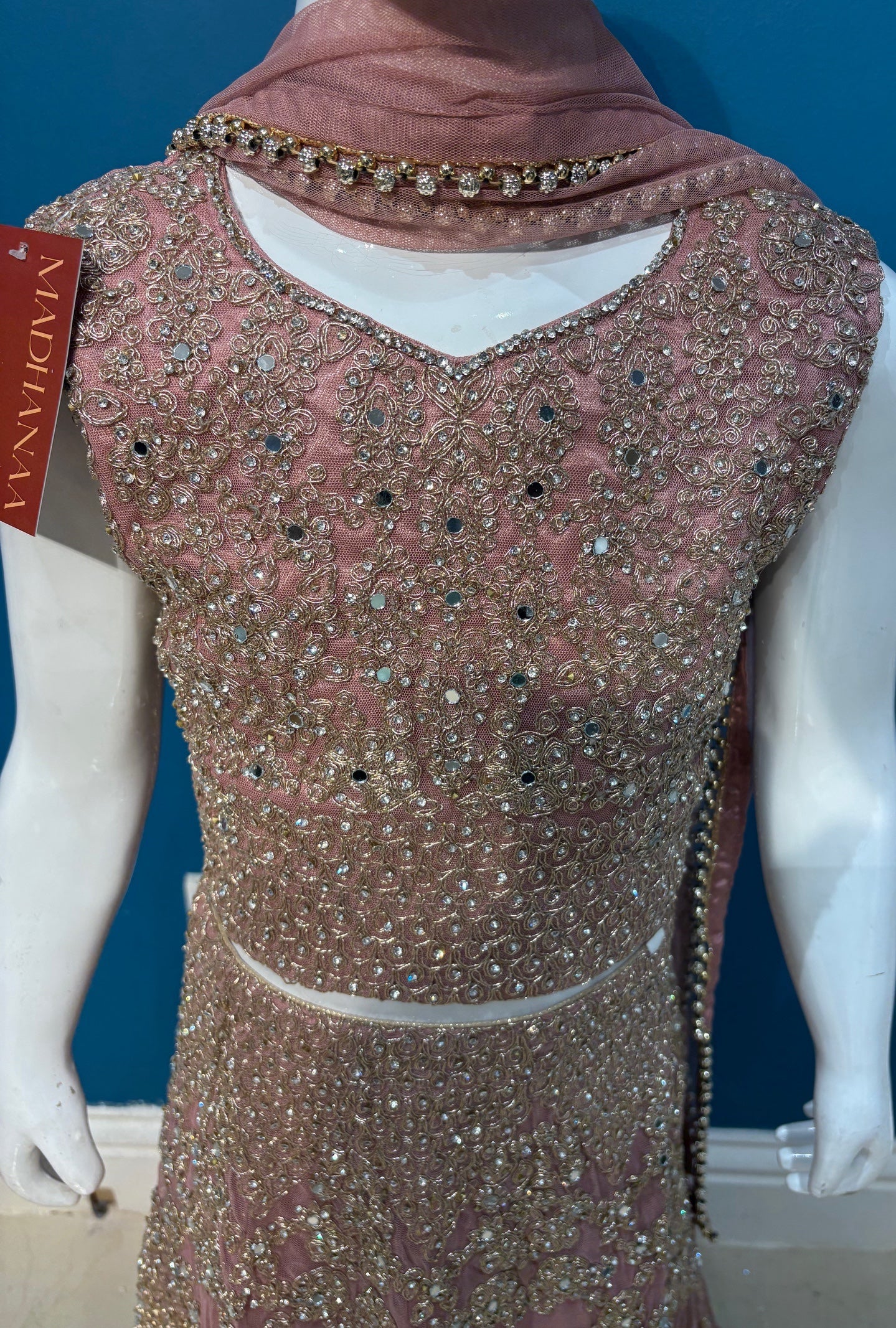SUNEHRIPARI IN DUSTY PINK 4-9 YRS KMO002C11