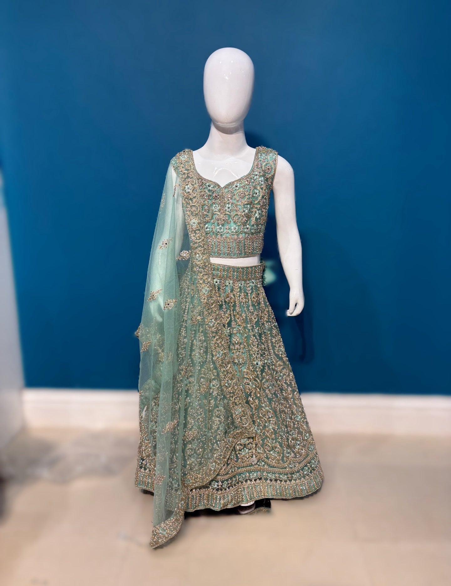 Kohinoor lehenga in mint green 3-9 YRS AF010C2