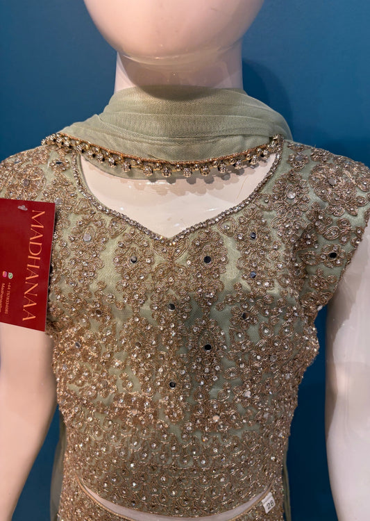 SUNEHRIPARI IN MINT GREEN 4-9 YRS KMO002C8