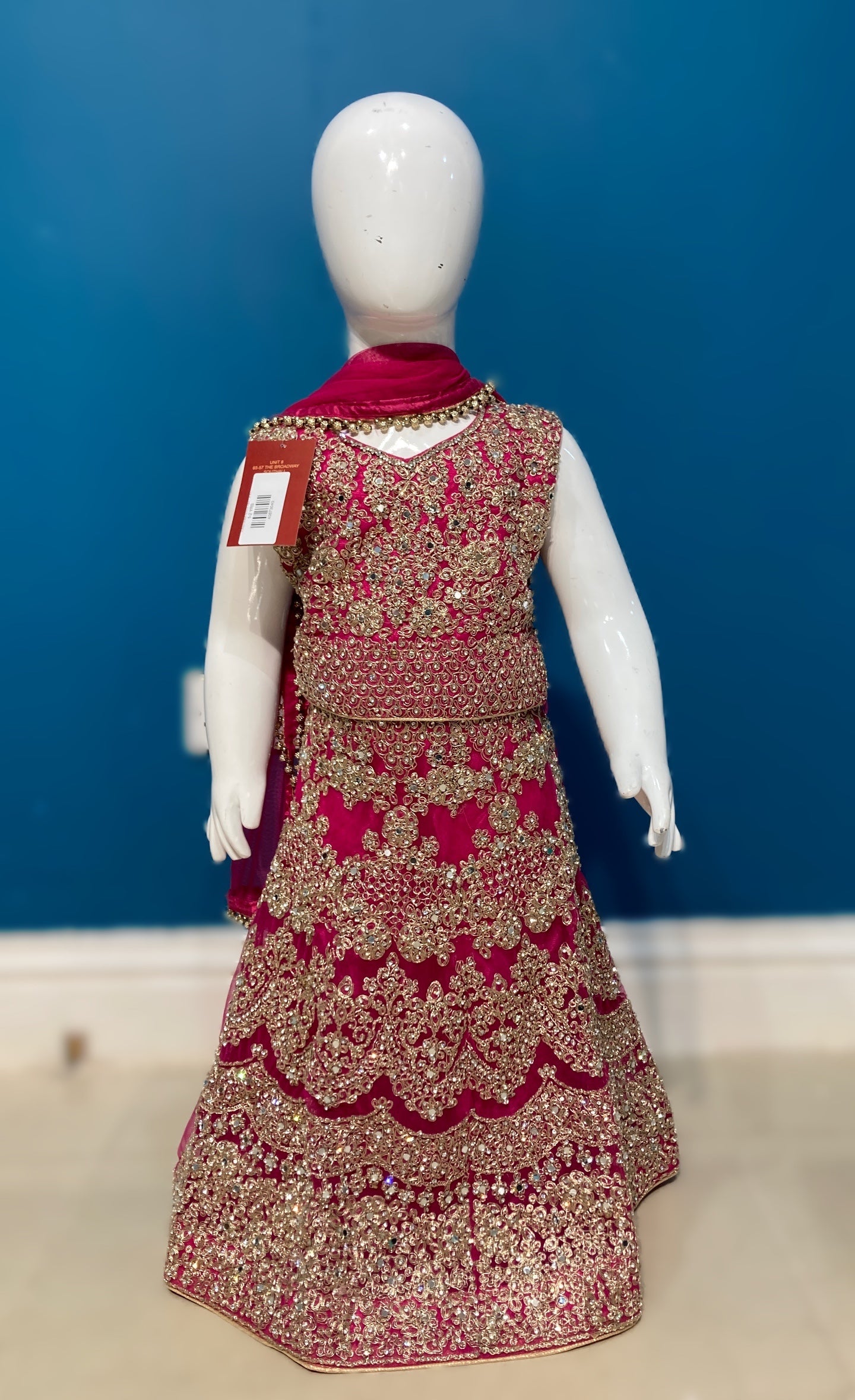 Sunehripari in hot pink 1-4yrs KMO002C3