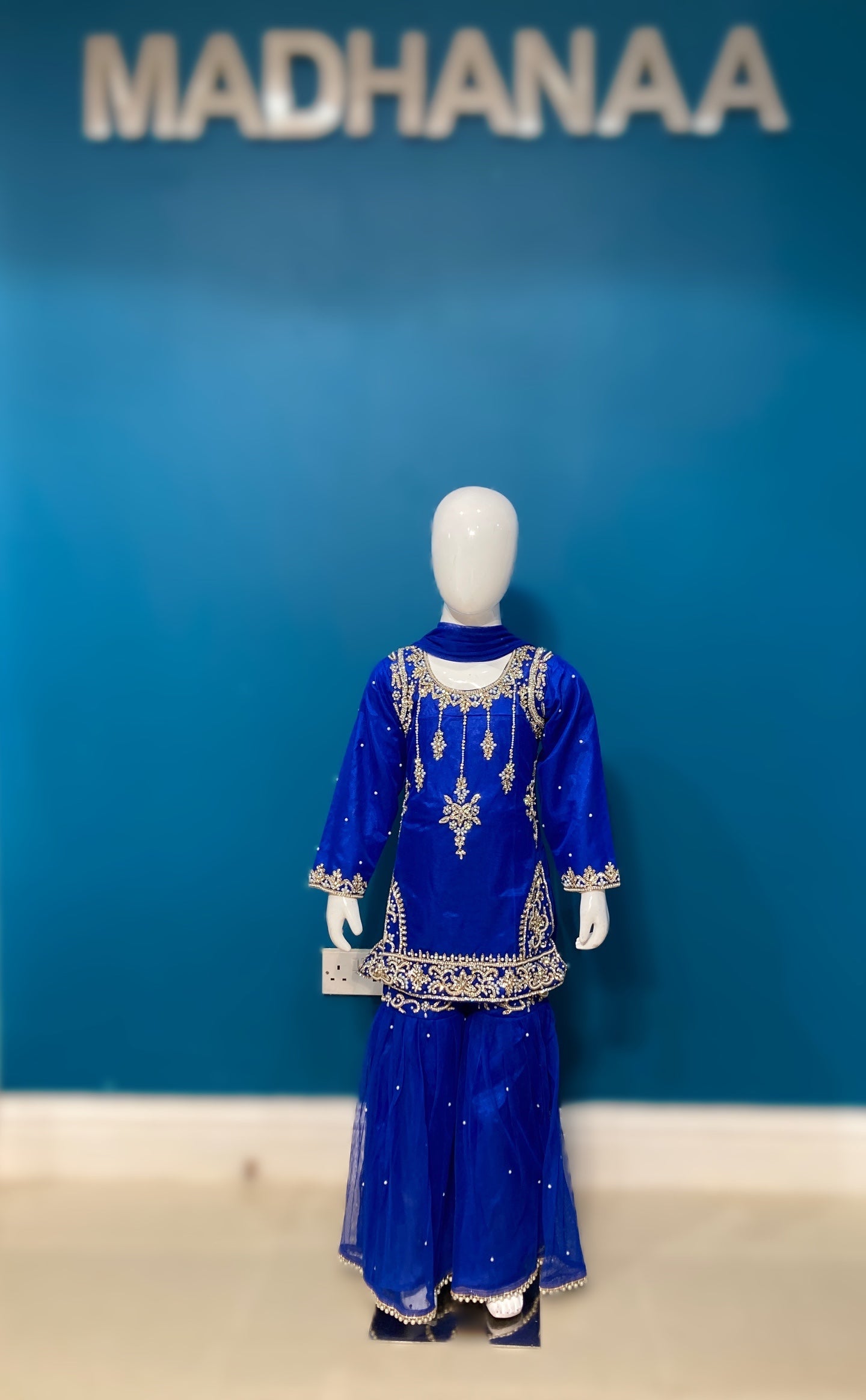 chandsharara in royal blue 2-9 yrs kme012c1