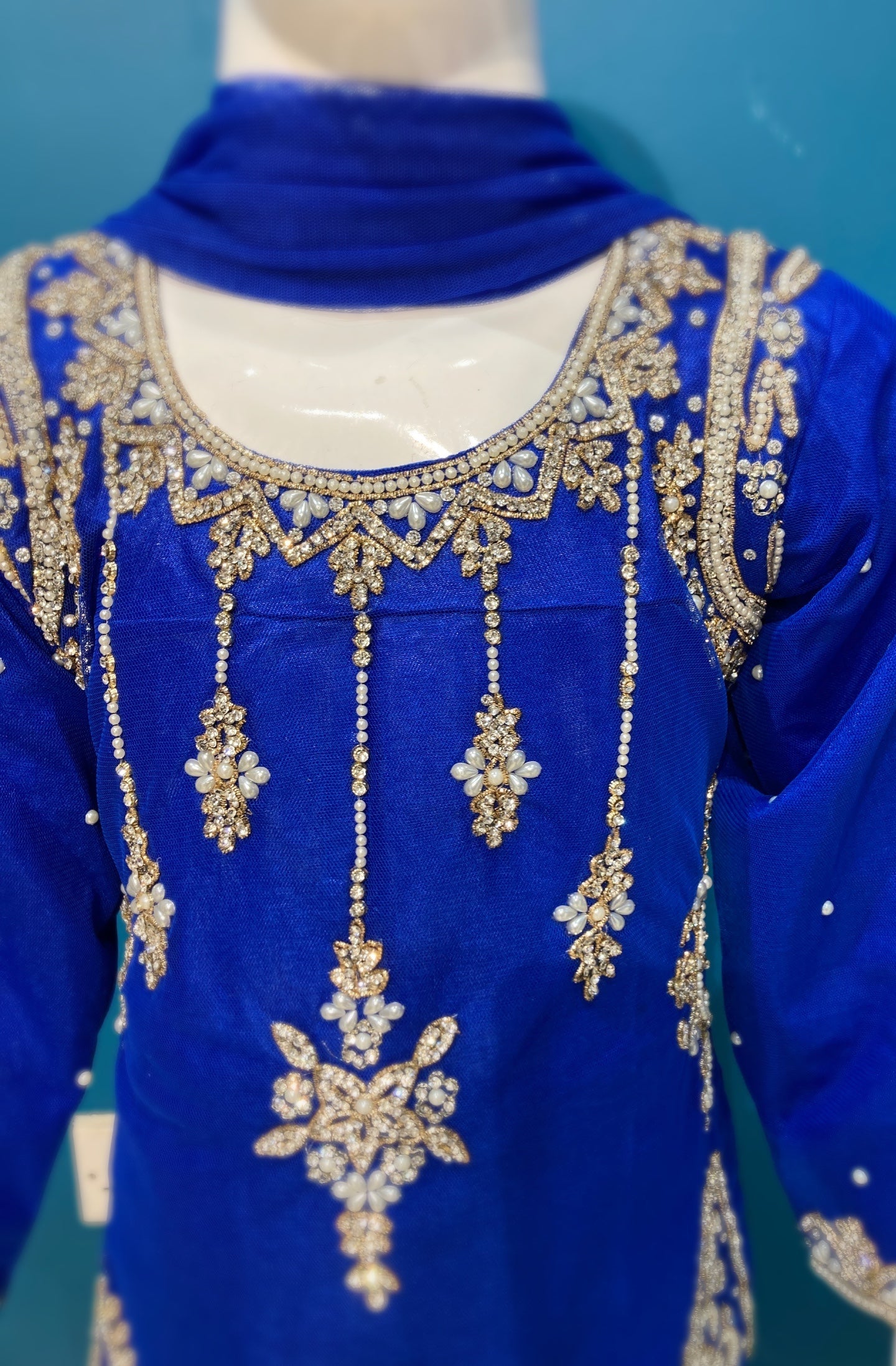chandsharara in royal blue 2-9 yrs kme012c1