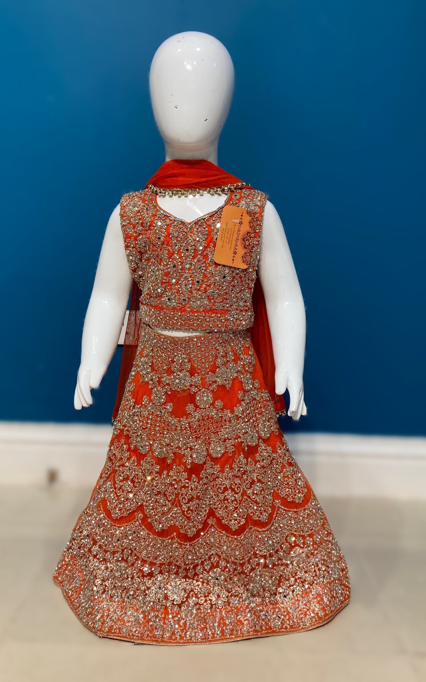 Sunehripari in orange 1-4yrs KMO002C5