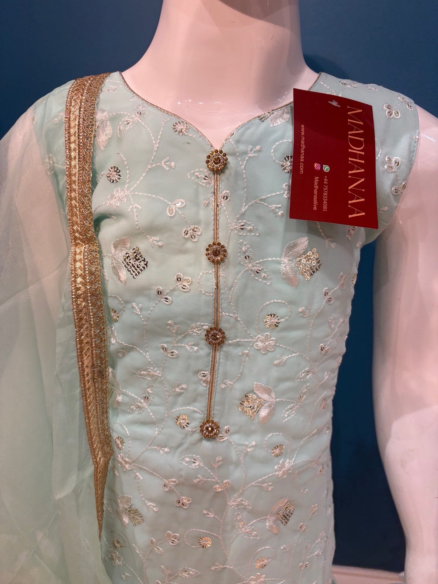 Pehnava in ice blue 4-9 YRS BC011C8