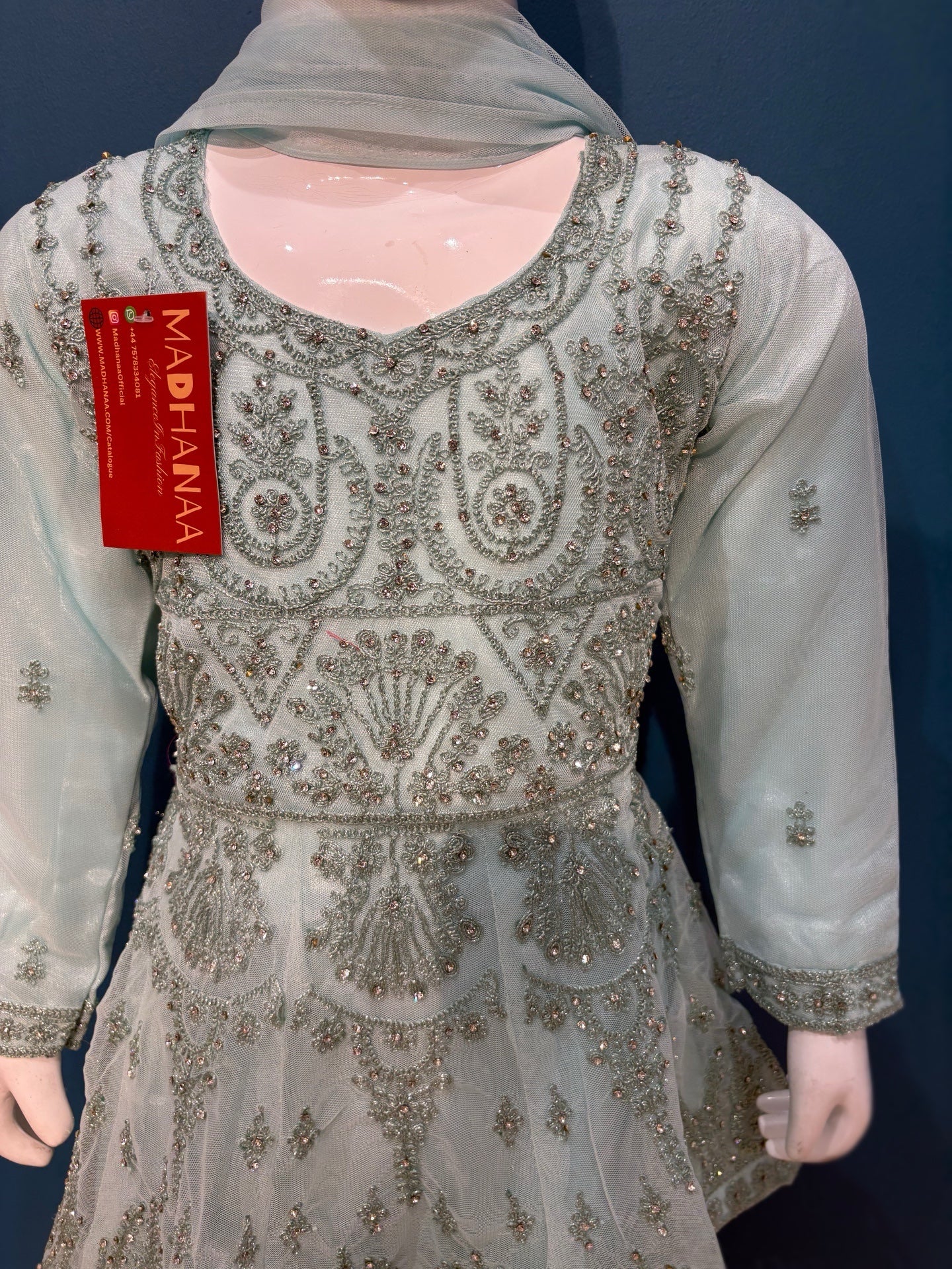DEVANGI IN ICE BLUE 3-9YRS KME000C1