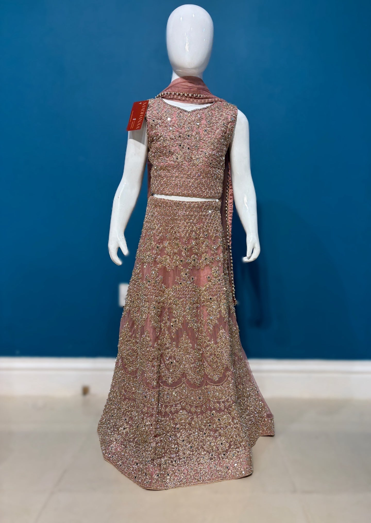 SUNEHRIPARI IN DUSTY PINK 4-9 YRS KMO002C11