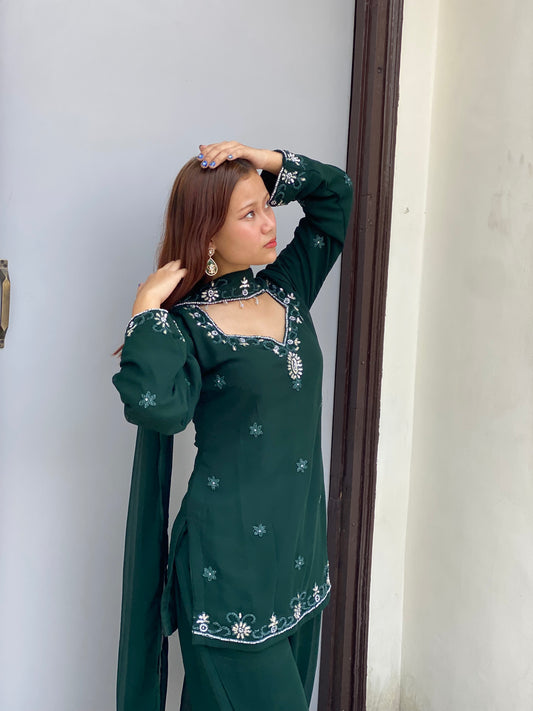 Bottle green choker y2k 90s sets