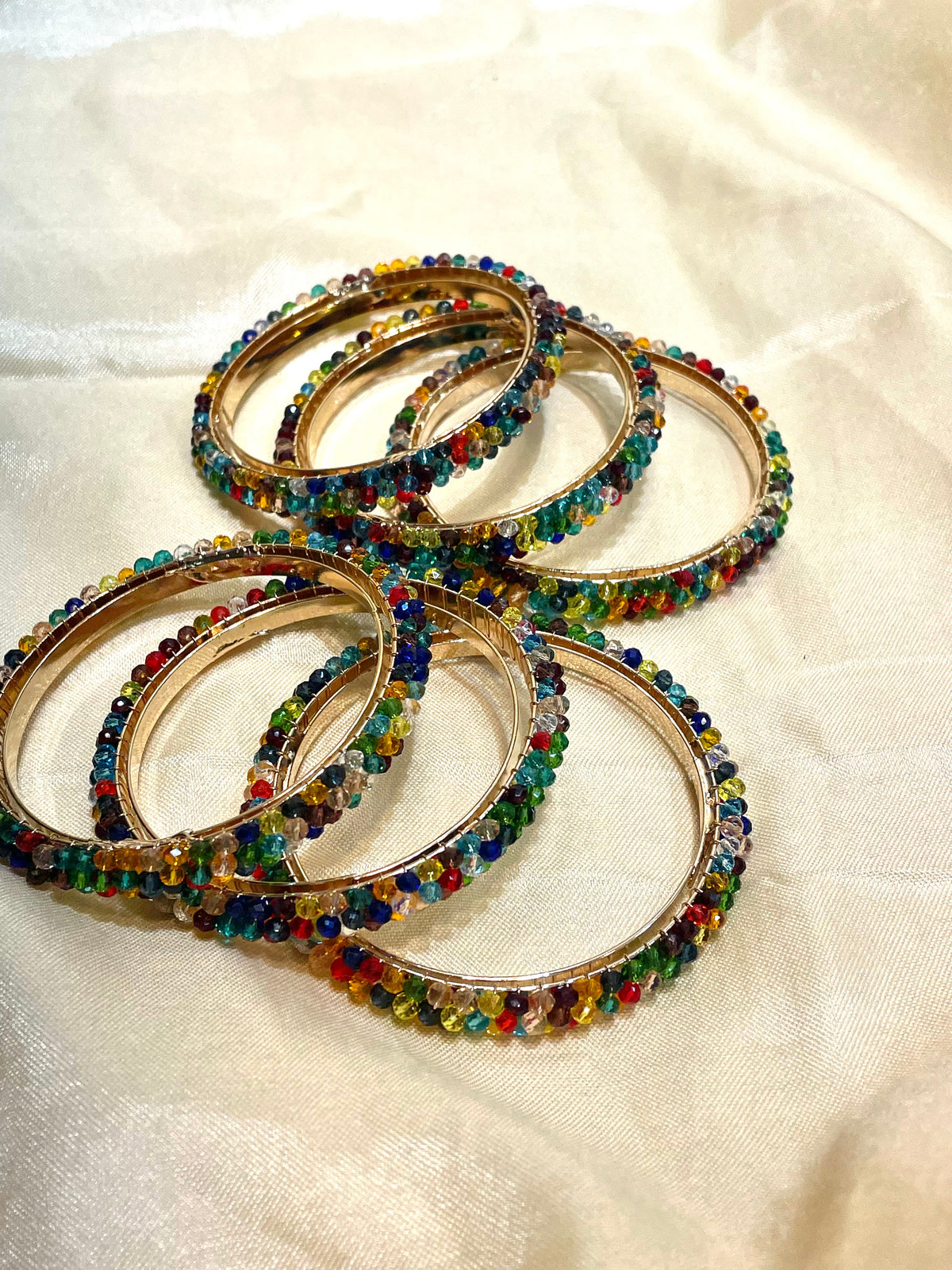 Multicolour beaded bangles