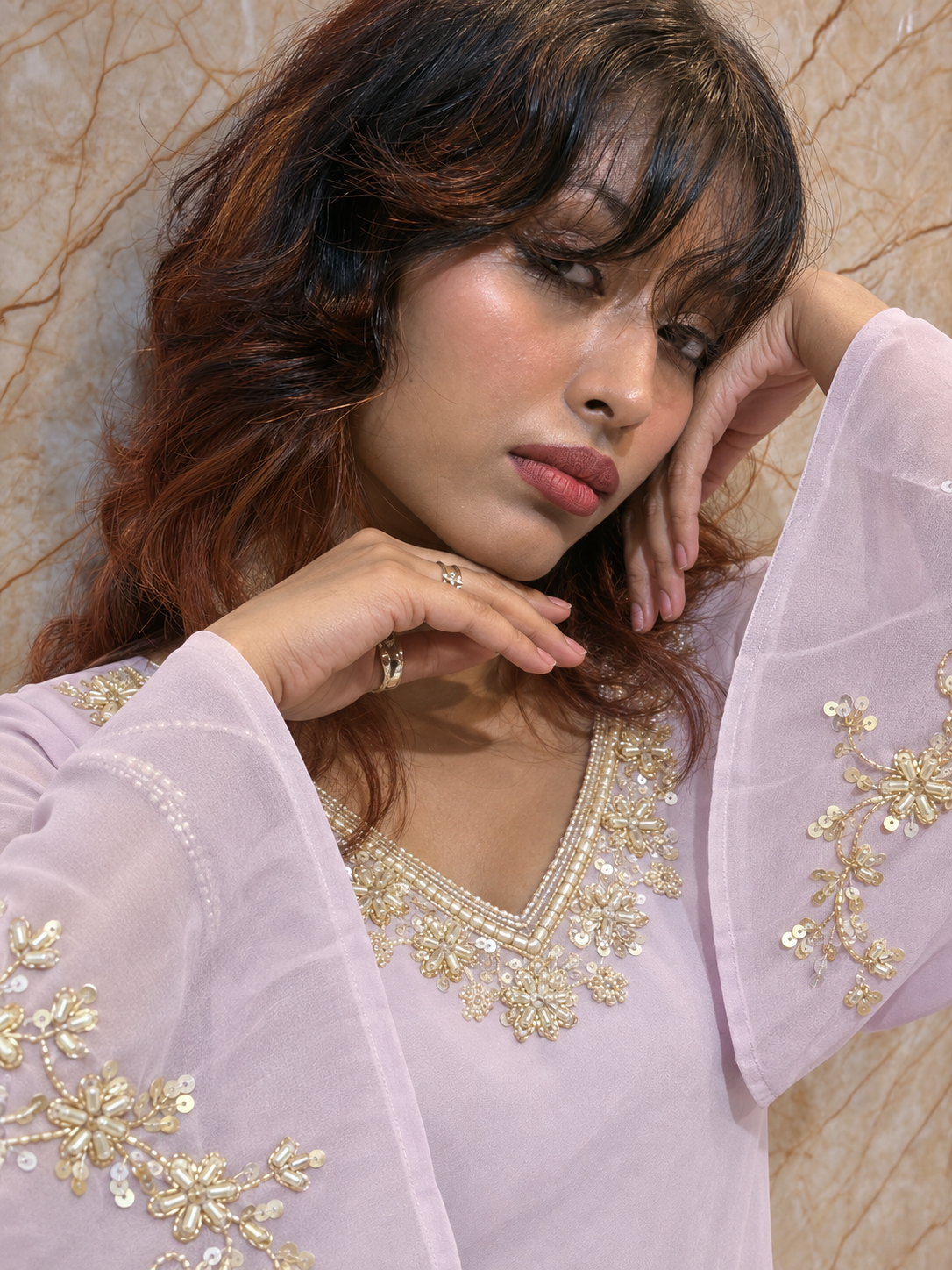 New lavender gold work 90s y2k sets