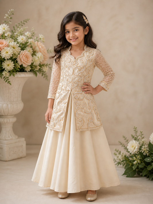 Ivory kids slit cut sharrara