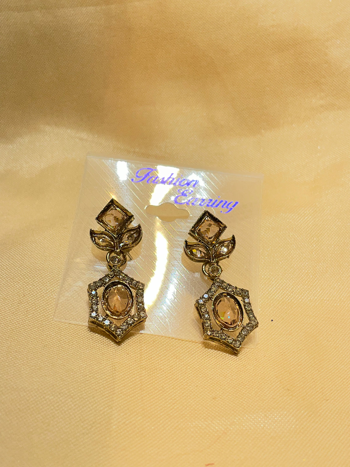 Royal Antique Gold Floral Stud Earrings