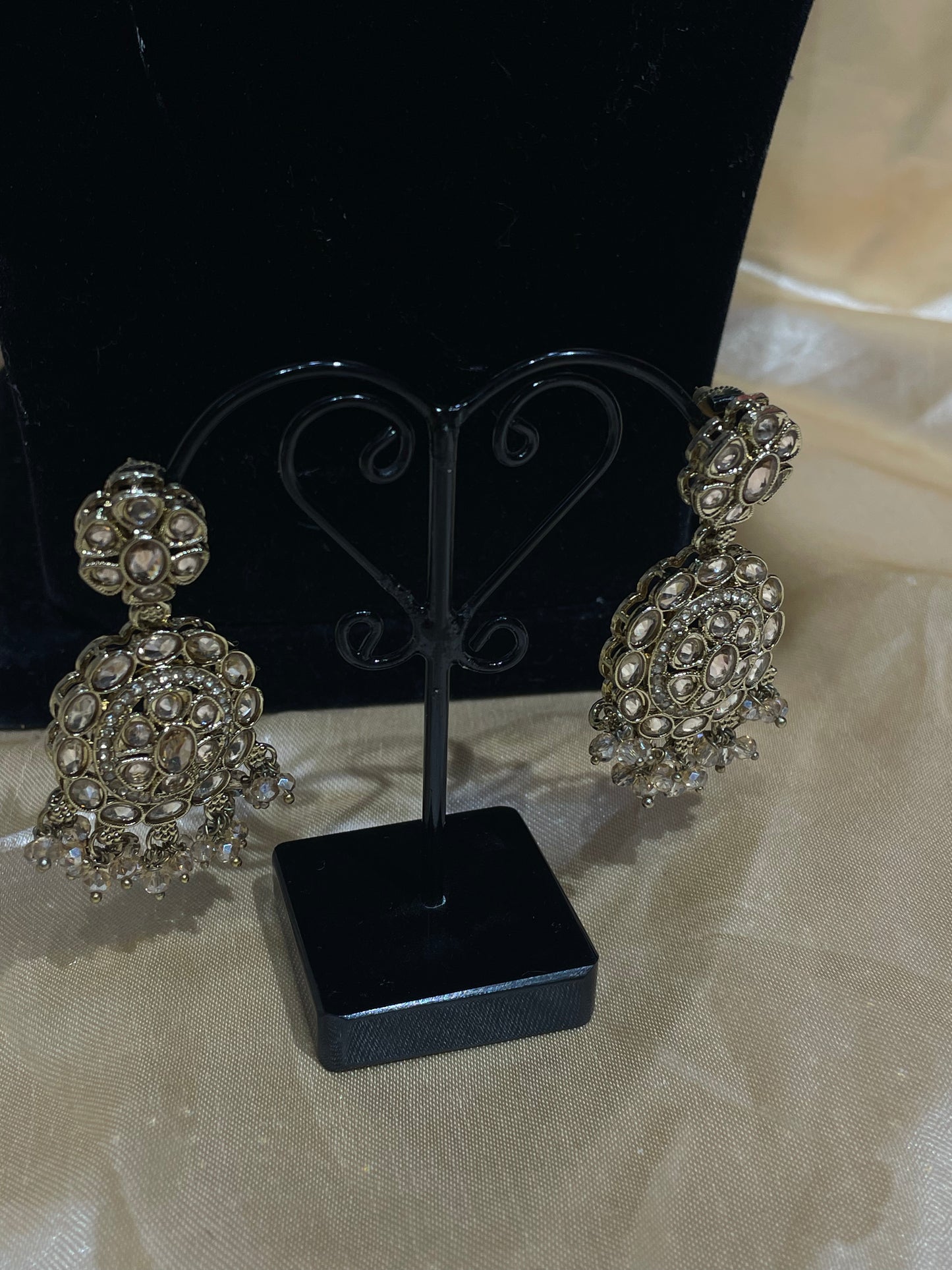 Silver American Diamond  Bridal Choker Set with Maang tikka