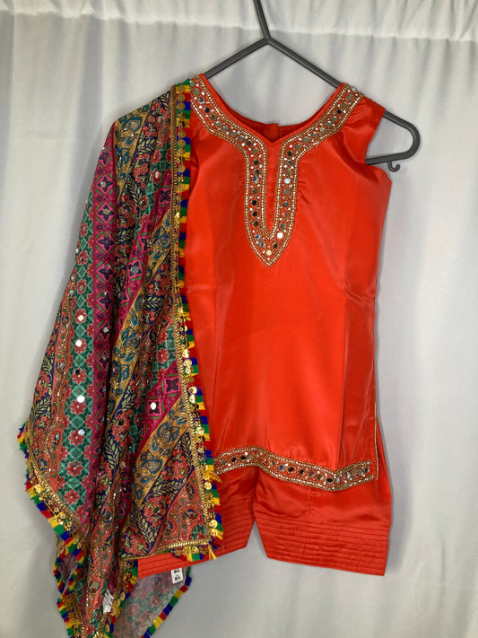 Rangrez in vibrant orange 1-2yrs kbc018c3