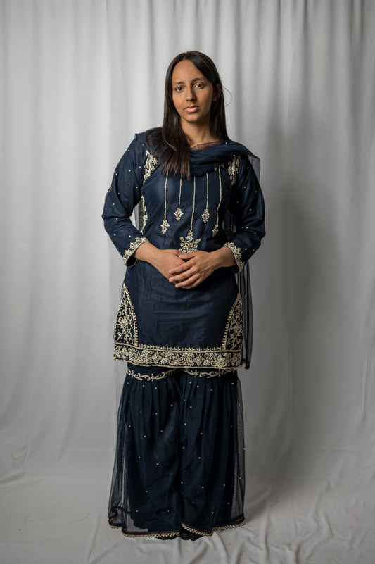 chandsharara in navy blue kme012c13