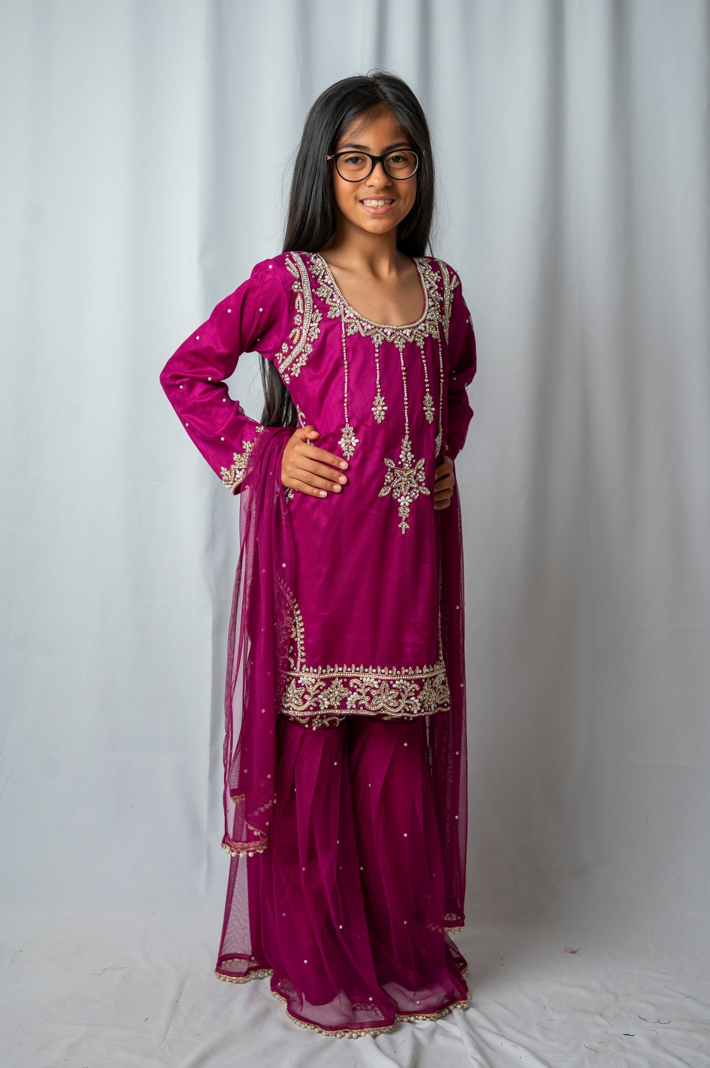 chandsharara in plum 2-9 yrs kme012c7