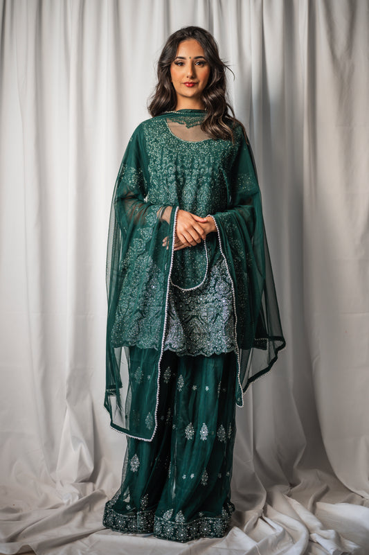Meher in bottle green petite KMO003C1
