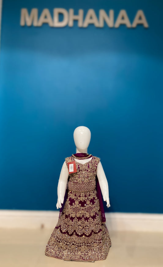 Sunehripari in plum 1-4yrs KMO002C9