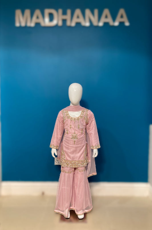 chandsharara in baby pink 2-9 yrs kme012c0