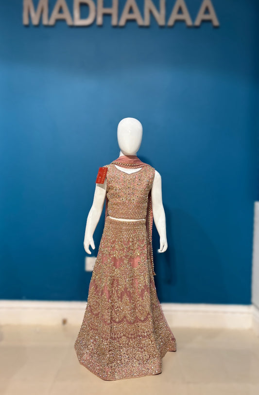 SUNEHRIPARI IN DUSTY PINK 4-9 YRS KMO002C11