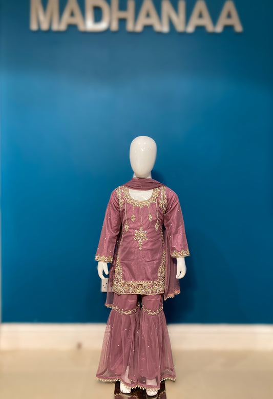 chandsharara in dark lilac 2-9 yrs kme012c4