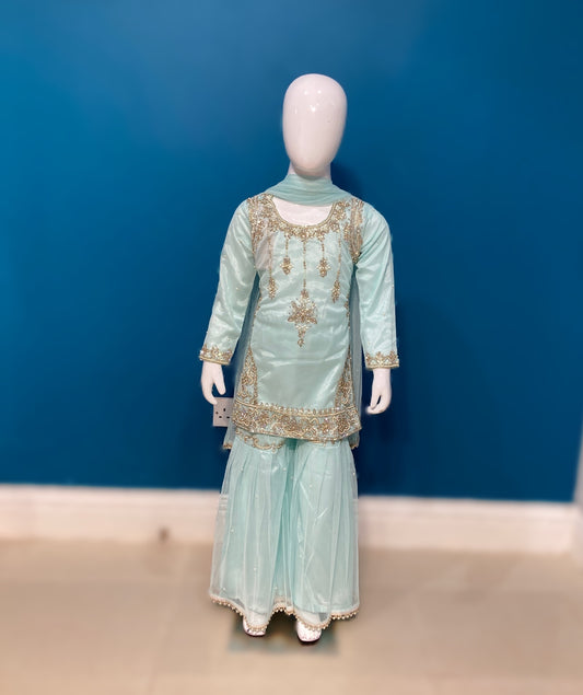 chandsharara in ice blue 2-9 yrs kme012c5