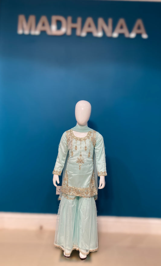 chandsharara in ice blue 2-9 yrs kme012c5